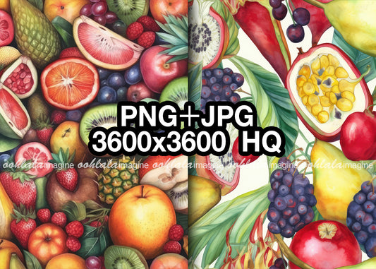 15 Seamless Mixed Fruit Patterns