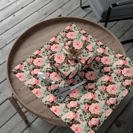 Vintage Peonies Floral Wrapping Paper