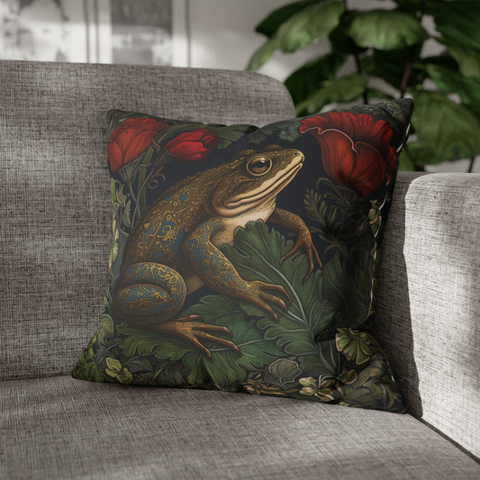 Frog in Garden Pillow William Morris Inspired