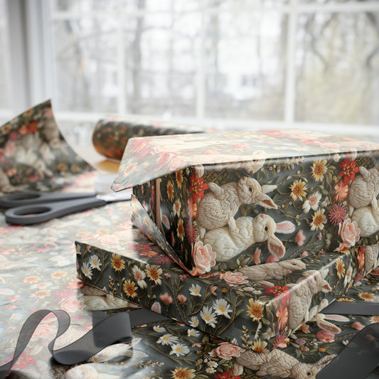 Rabbits Embroidery Wrapping Paper