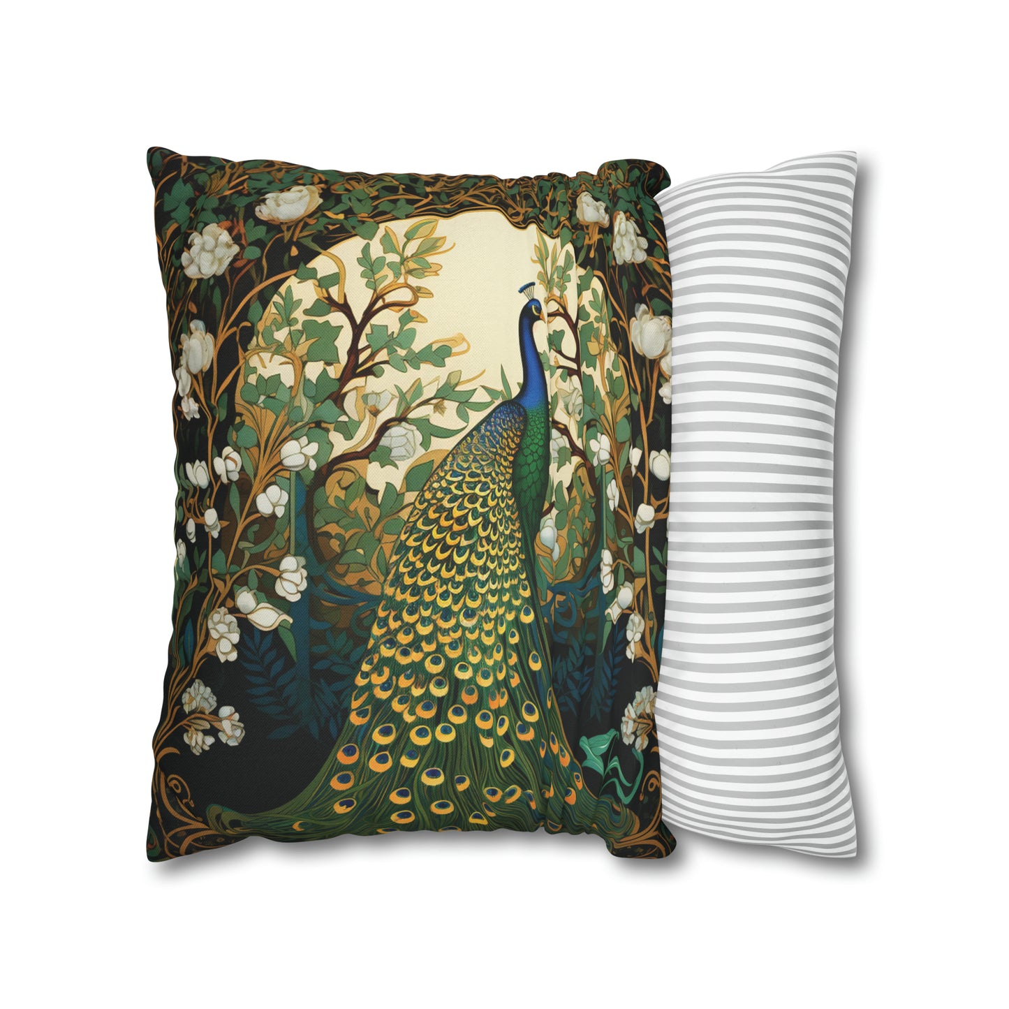 Peacock Floral Pillow