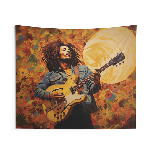 Reggae Music Inspired Bob Marley Collage Tapestry