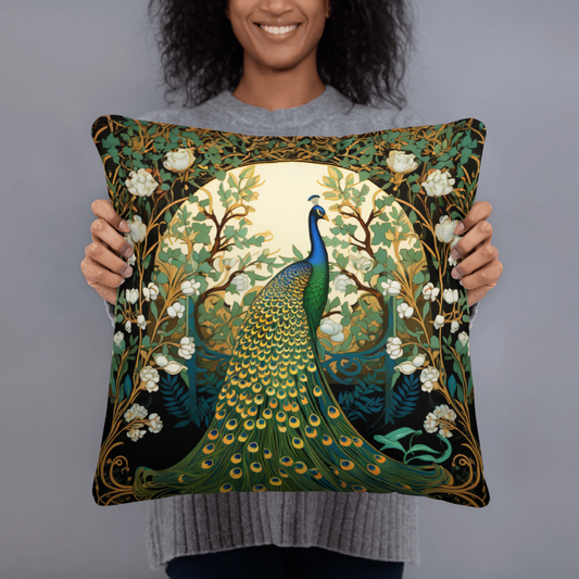 Peacock Floral Pillow