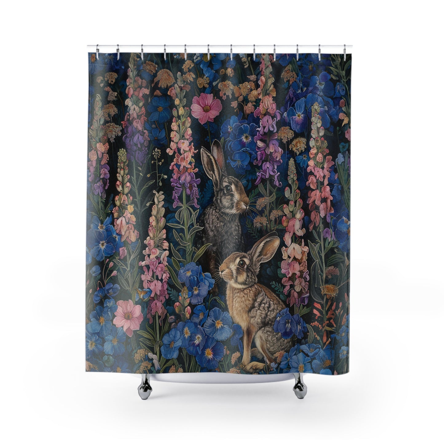 Rabbit Couple Fantasy Garden Shower Curtain Home Decor Shower Curtain 71" x 74"