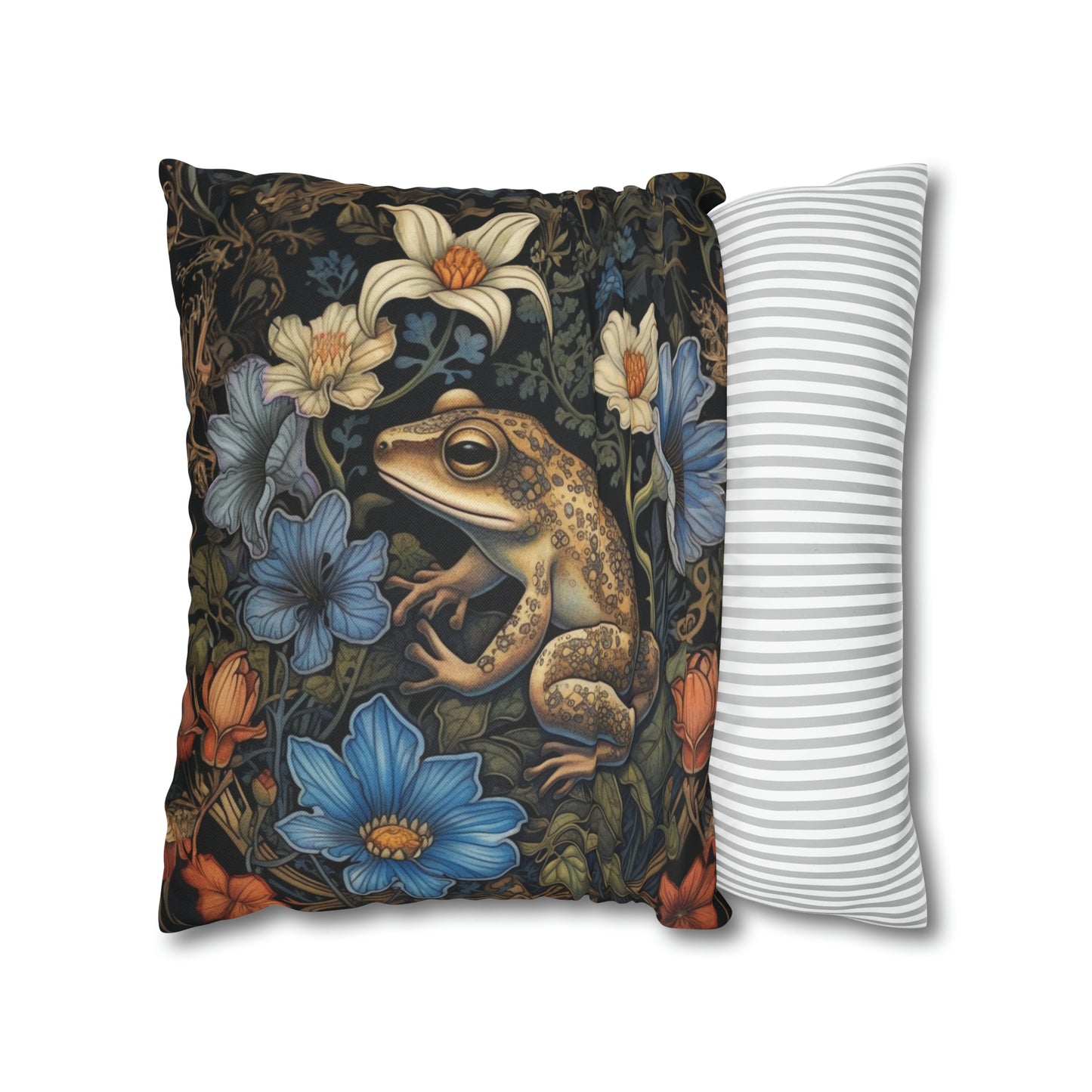 Floral Frog Pillow William Morris Inspired