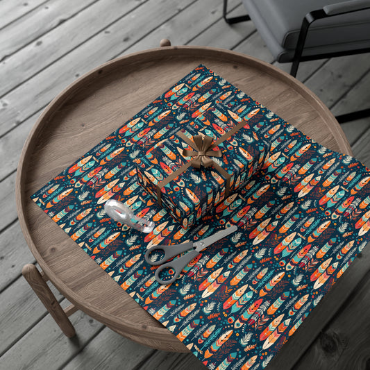 Boho Feathers Pattern Gift Wrap Paper