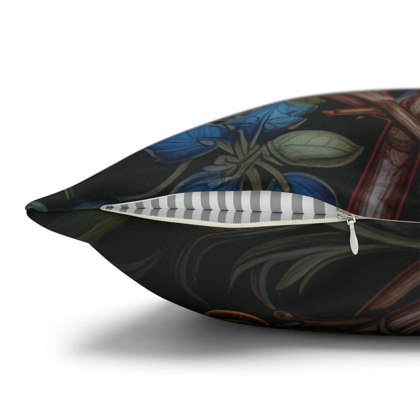 Blue Bird Floral Pillow and Case William Morris Inspired