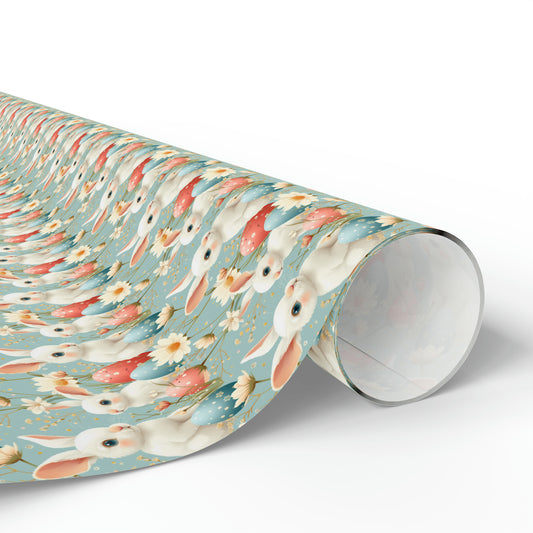 Easter Bunny Egg Floral Wrapping Paper