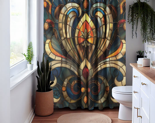 Art Deco Stained Glass Style Bathroom Decor Home Decor