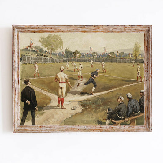 Baseball Sports Vintage Art Print