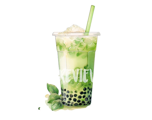 Watercolor Boba Tea Clipart