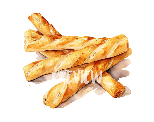 Watercolor Bread Clipart