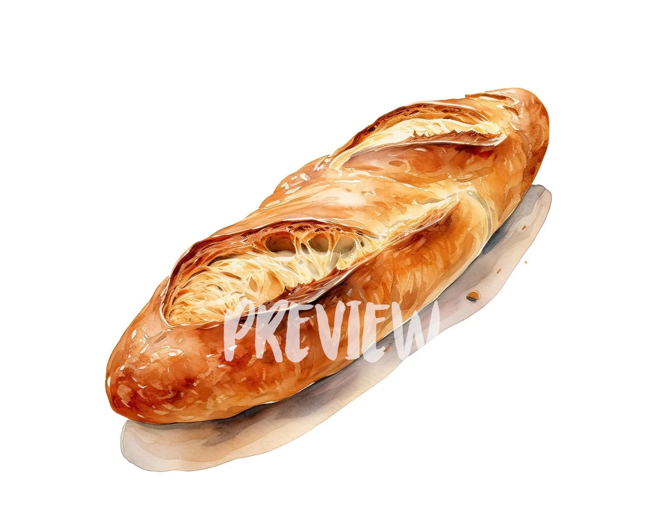 Watercolor Bread Clipart