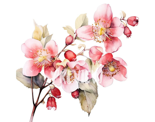 Botanical Cannonball Flowers Clipart