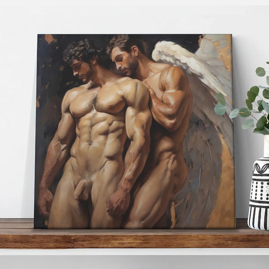 Divine Encounter: Angelic Male Love II - Canvas Wall Art