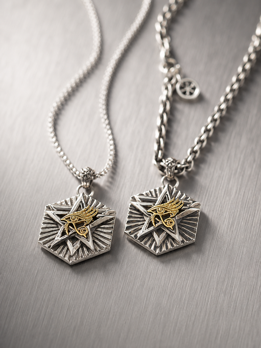 Eye of Horus Egyptian Star Pendant Necklace