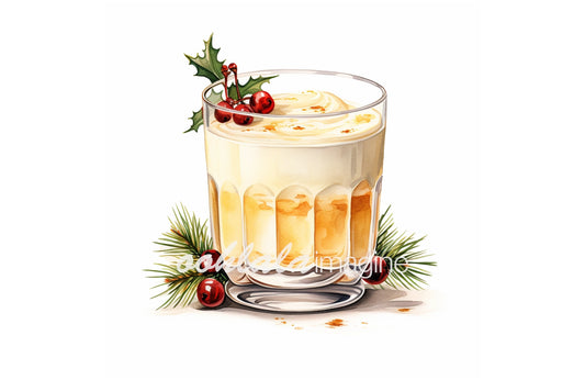 Watercolor Christmas Egg Nog clipart