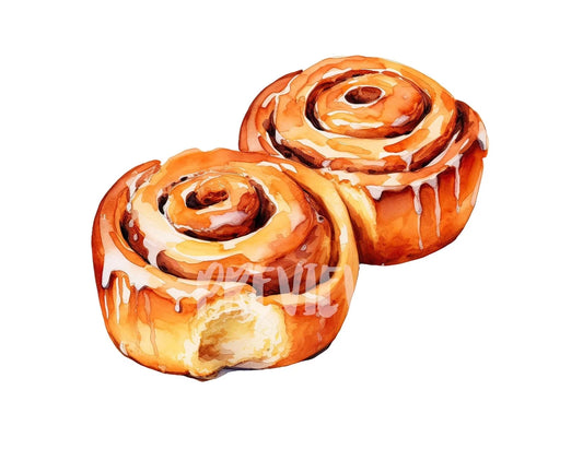 Watercolor Cinnamon Rolls Illustration