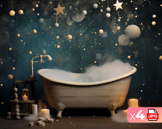 Bubble Bath Kids Digital Backdrop Set of 4