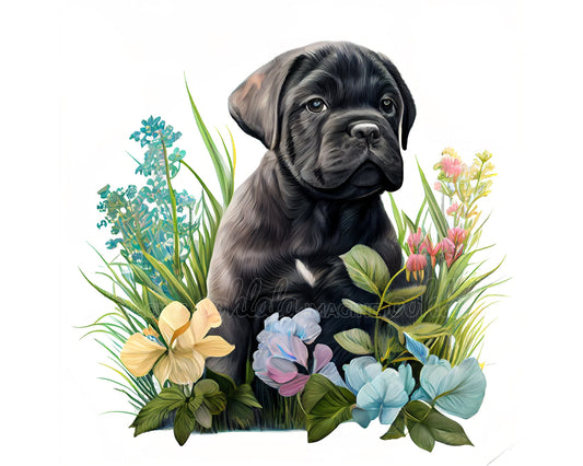 Cane Corso Puppy Digital Painting Clipart