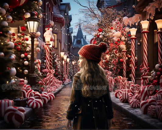Candy Cane Christmas Digital Backdrop Set of 13