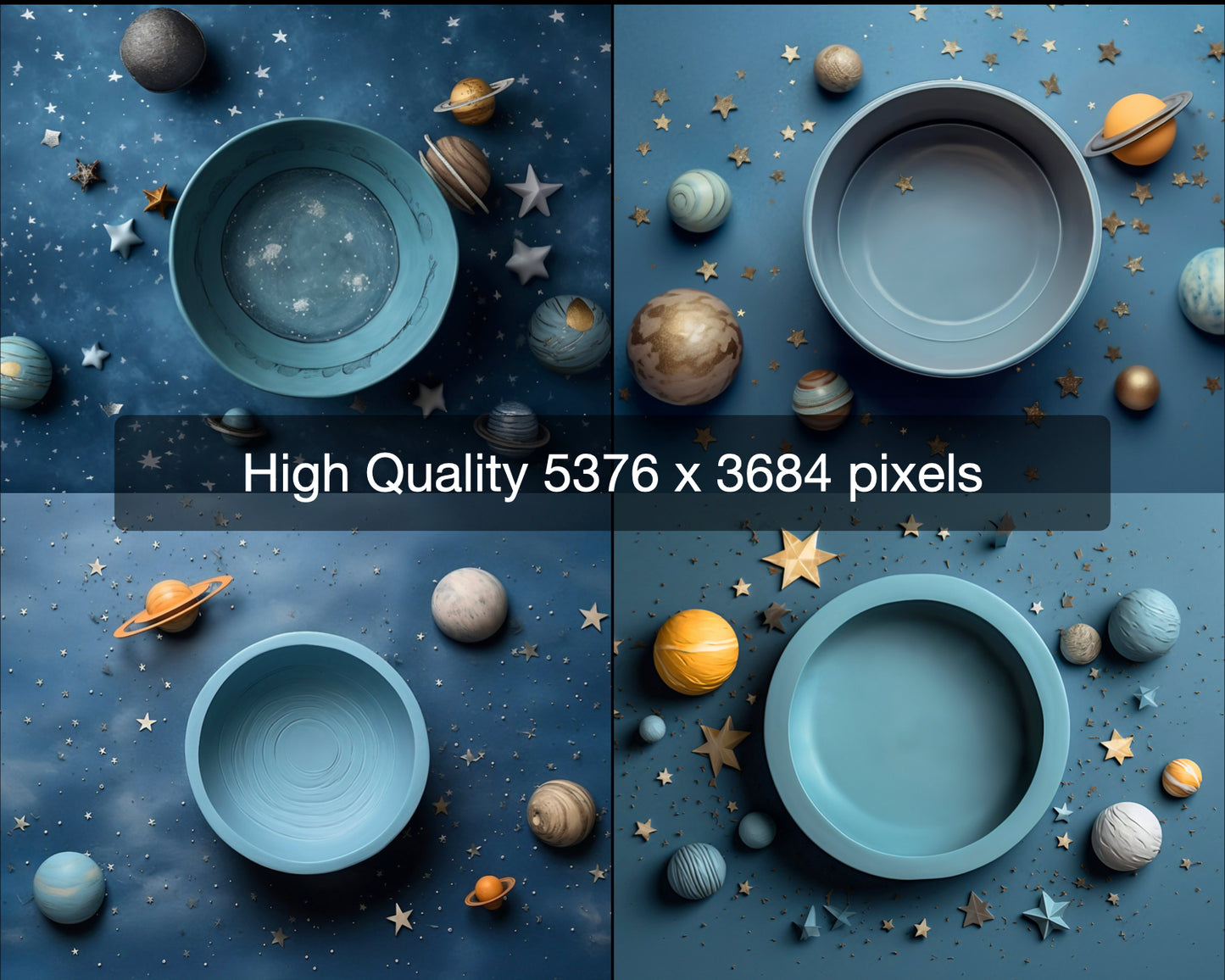 Newborn Galaxy Space Digital Backdrop Set of 4