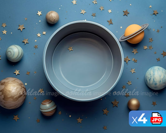 Newborn Galaxy Space Digital Backdrop Set of 4