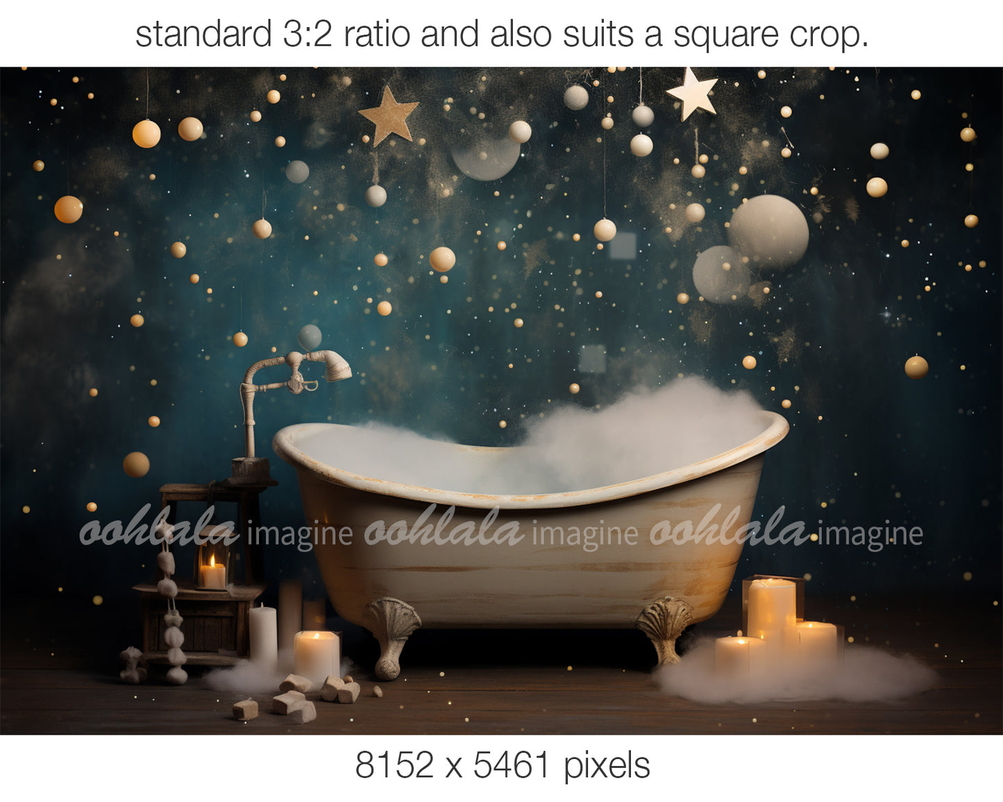 Bubble Bath Kids Digital Backdrop Set of 4