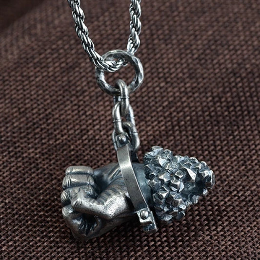 Destiny Hercules's Fist Necklace Sterling Silver Fist Pendant Necklace