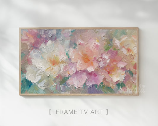 Abstract Flowers Frame Art TV, Pink Flowers Wallpaper