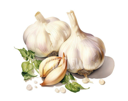 Watercolor Garlic Clipart