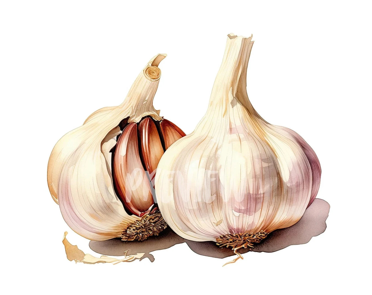 Watercolor Garlic Clipart