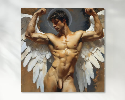 Angelic Male Muscle Man Figure - Canvas Wall Art