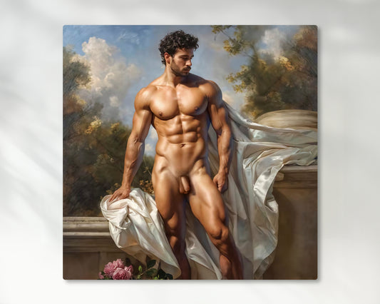 Elegant Muscular Male Figure Muscle Man Digital Print - Matte Canvas Wall Art