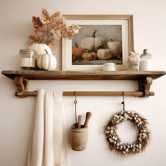 Pumpkins Still Life Painting Wall Art Poster