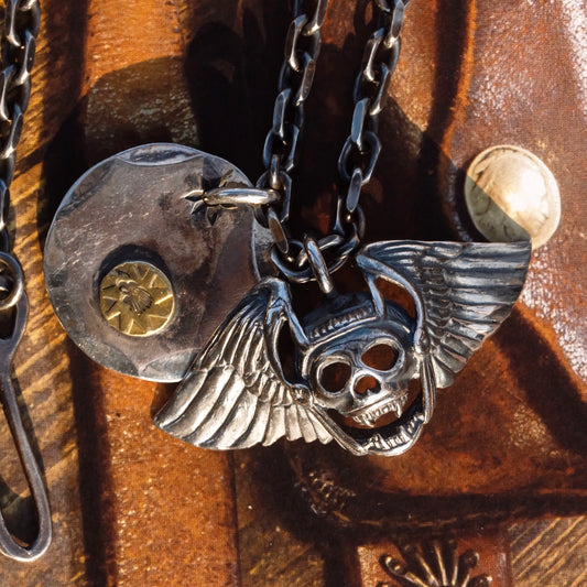 Hells Angels Skull Wings Pendant Handmade Goro's Style