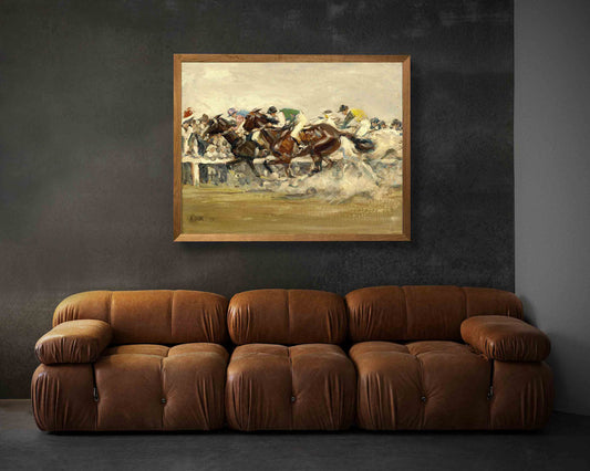 Horse Racing Painting Wall Art Print, Jockey Home Decor Poster