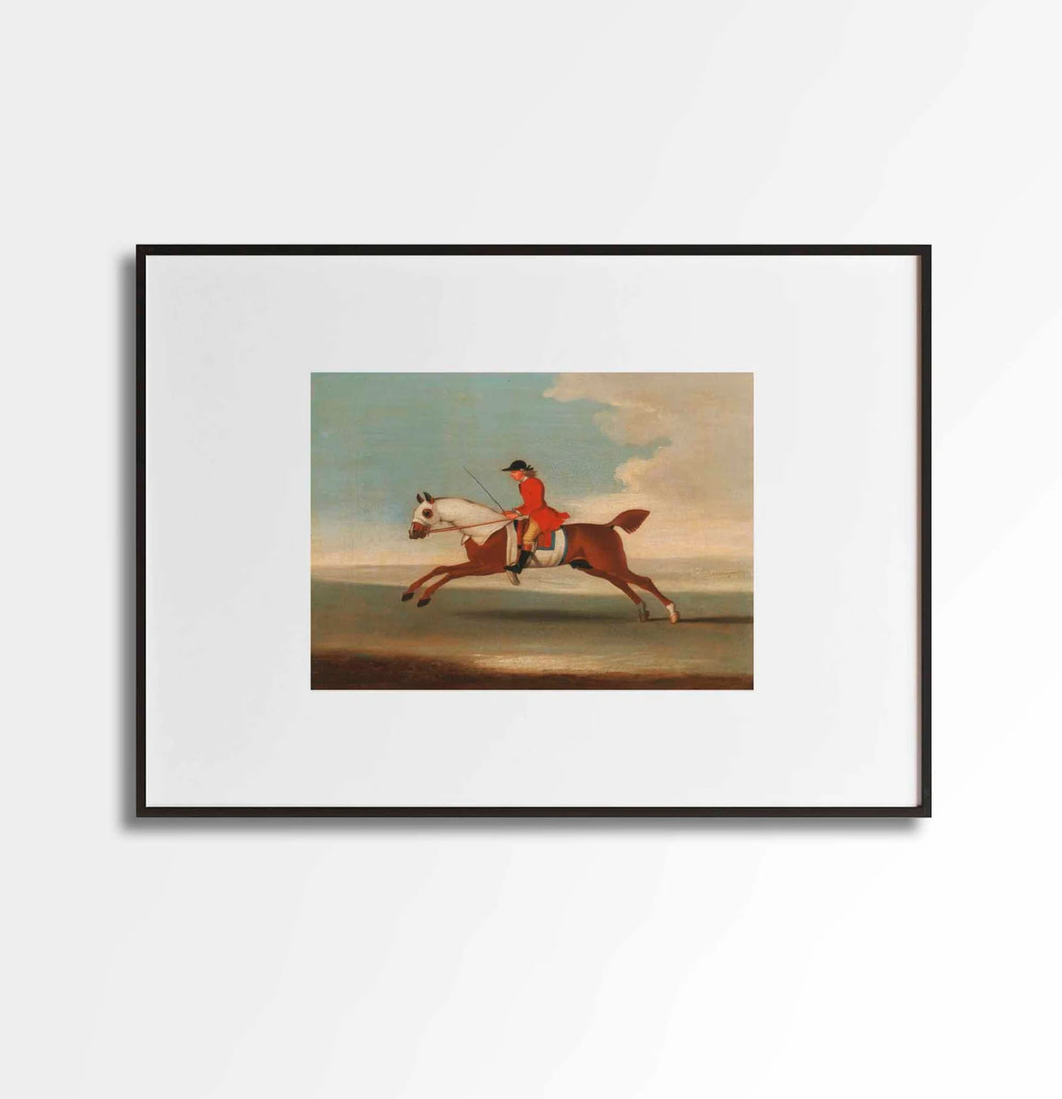 Horse Rider Vintage Painting Art Print, Equestrian Wall Art Poster