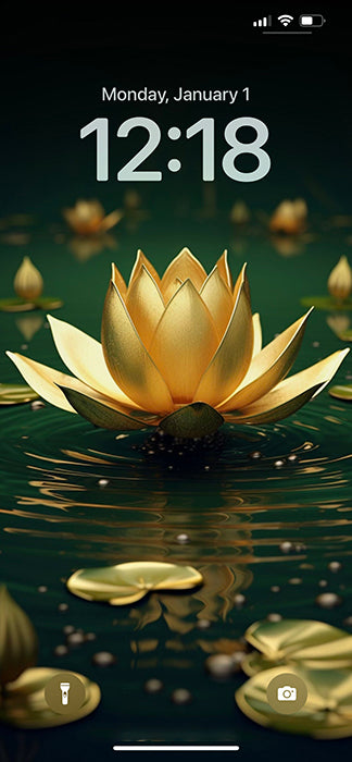 Golden Lotus Flowers Wallpaper