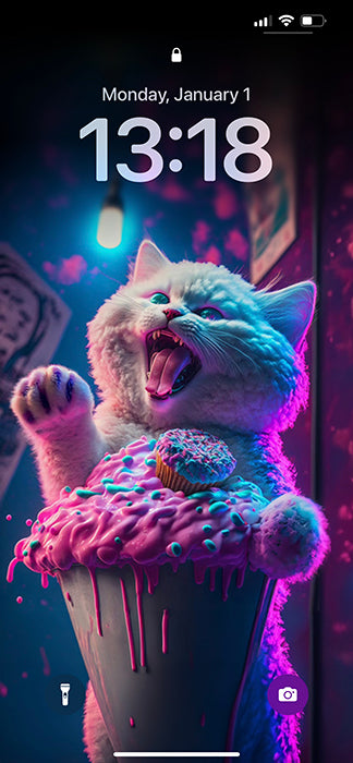 Cat and Dessert Wallpaper