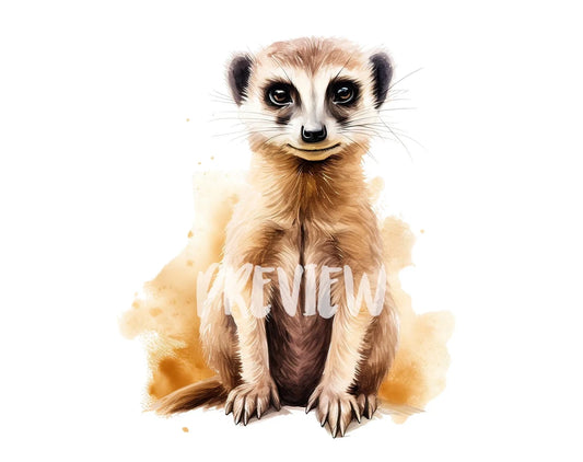 Watercolor Meerkat Clipart