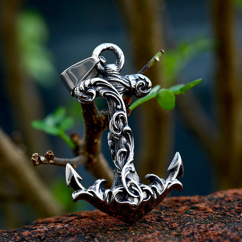 Nautical Anchor Arabesque Tribal Totem Necklace