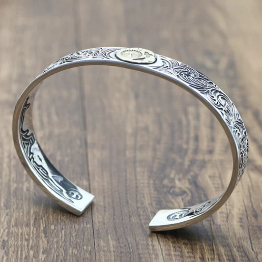 Arabesque Pattern Eagle Cuff Bracelet