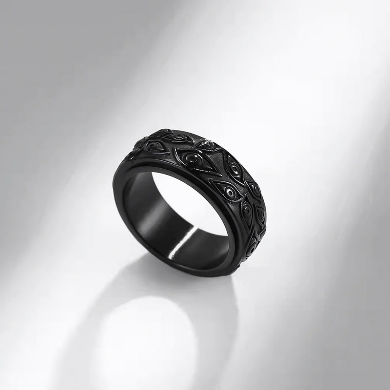 Eye of Horus Ring Stainless Steel Rotatable Ring