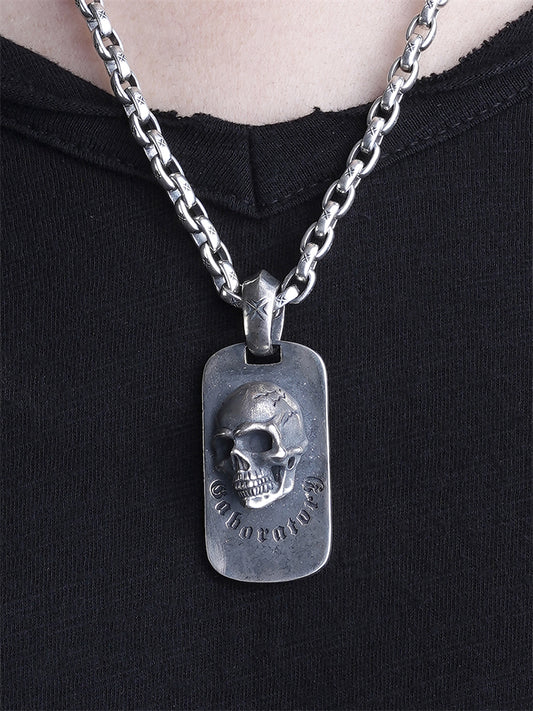 Rare Find 3D Skull Dog Tag Pendant, Gabo Style