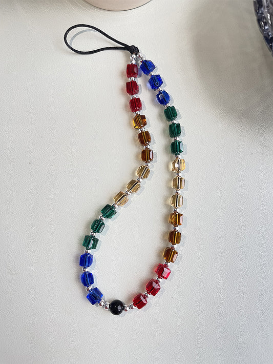 Rainbow Crystal Phone Strap Charm
