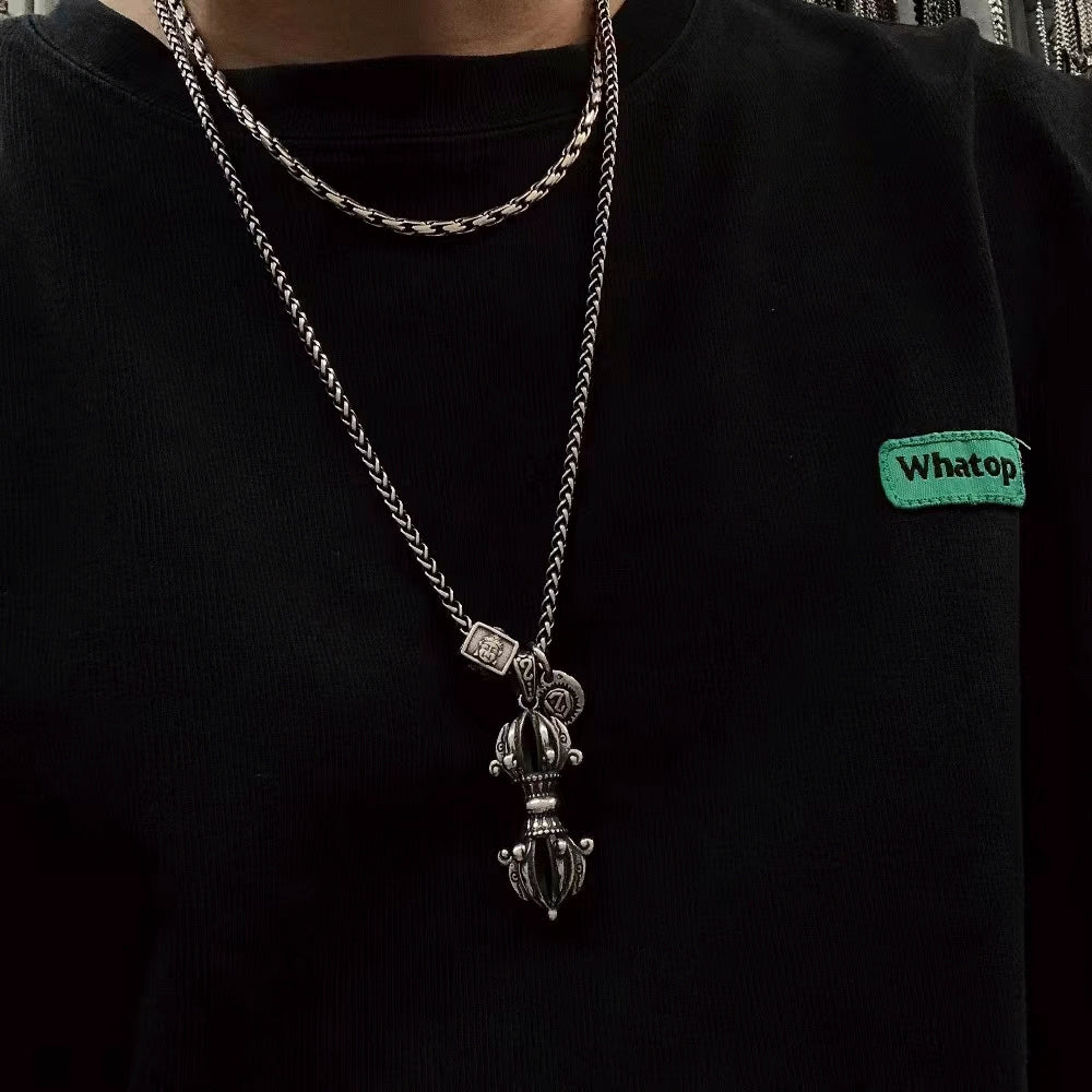 Tibetan Gada Vajra Pendant Charms Necklace