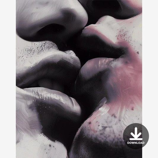 Kiss Abstract Painting, Men in Love, Gay Art | Digital Download