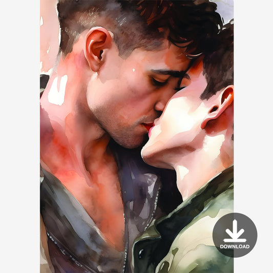 Gay Romance Watercolor Painting | Digital Download