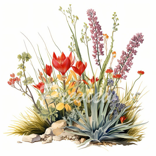 California Native Plants Watercolor Digital Download